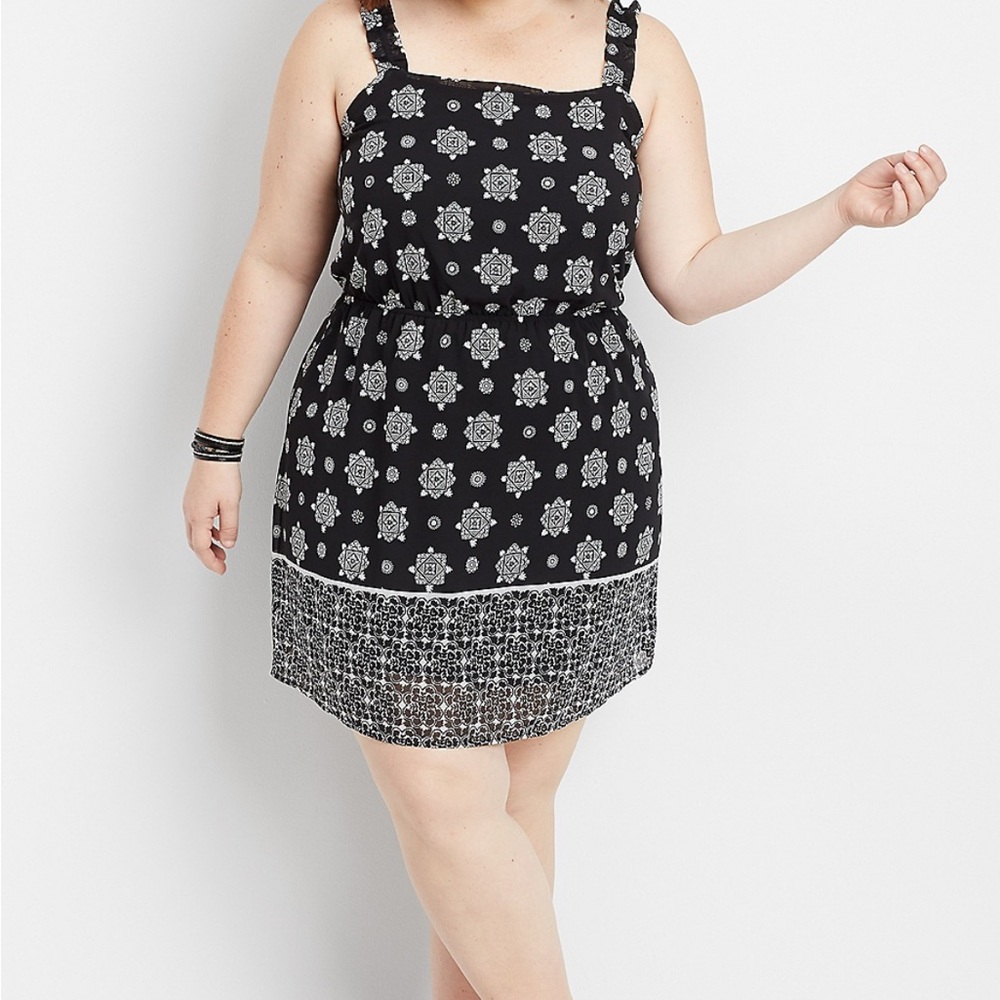 NWT Maurices Black and White Geometric Dress size 3